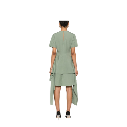 Pebble Dress in Viscose and Linen - Green - Image 3