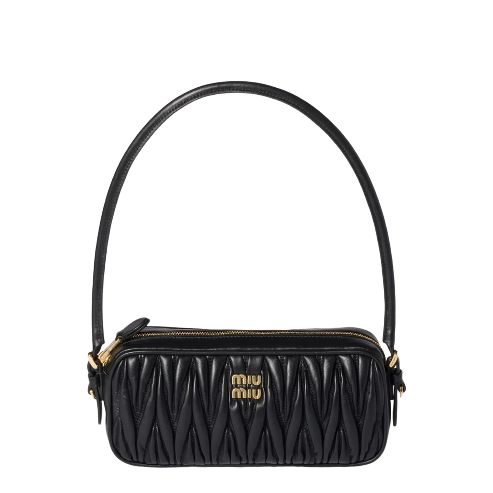 Black Matelassé Nappa Leather Pouch - Image 1