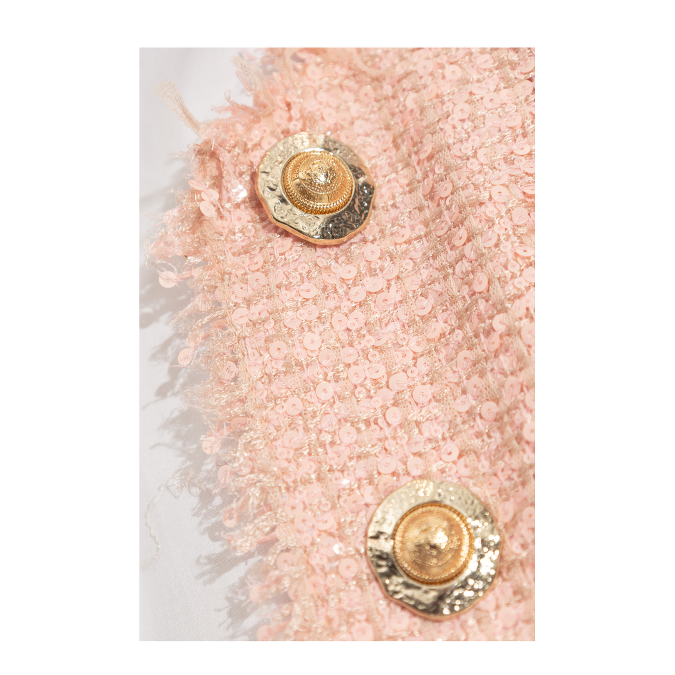 Sequin Tweed Jacket Pink - Image 4