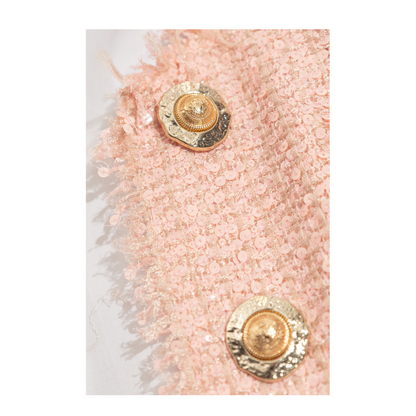 Sequin Tweed Jacket Pink - Image 4