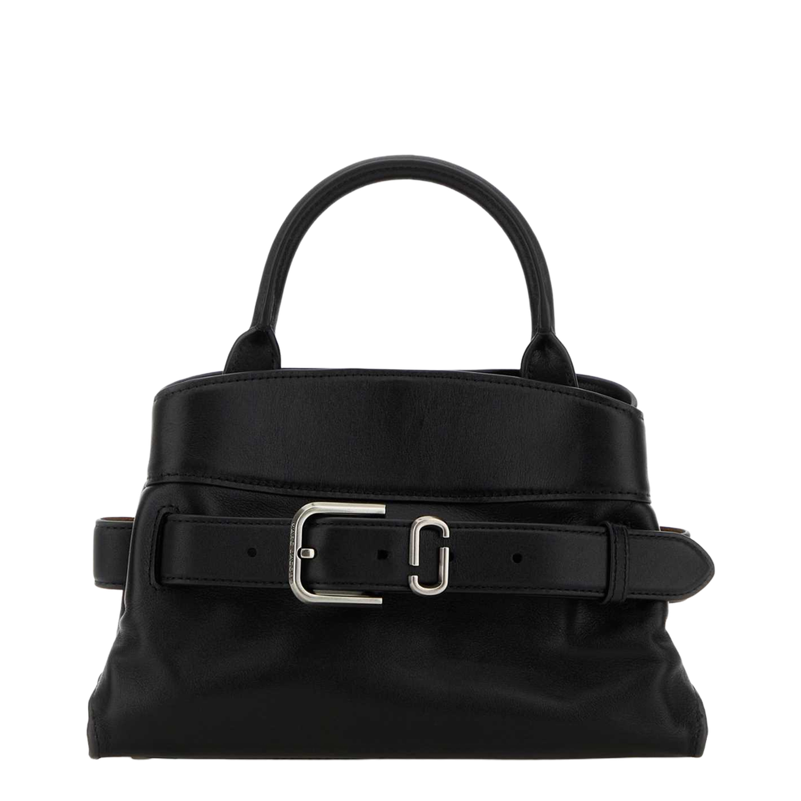 Small Satchel Handbag Leather Black - Image 1