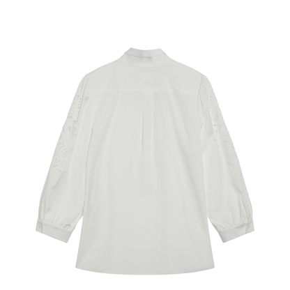 White Shirt with Sangallo Embroidery - Image 2