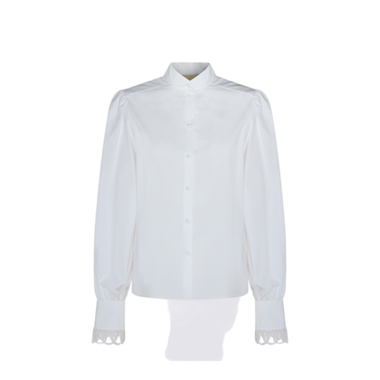 White Cotton Poplin Shirt - Image 2