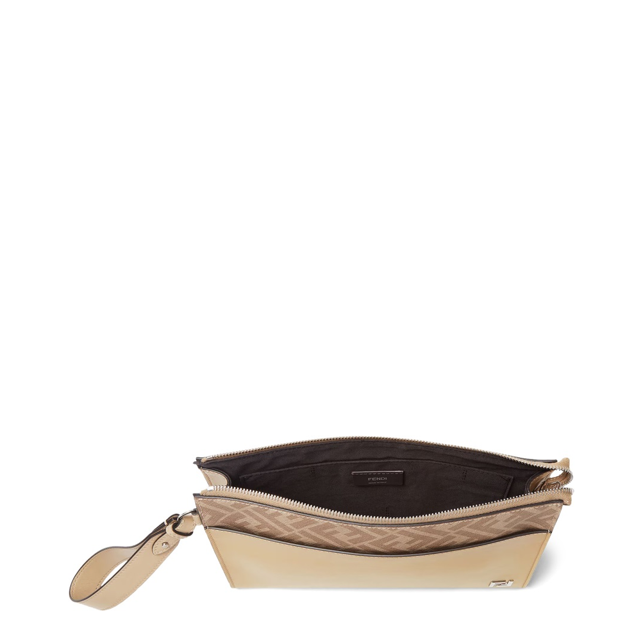 FF Squared Clutch Fabric Beige - Image 4