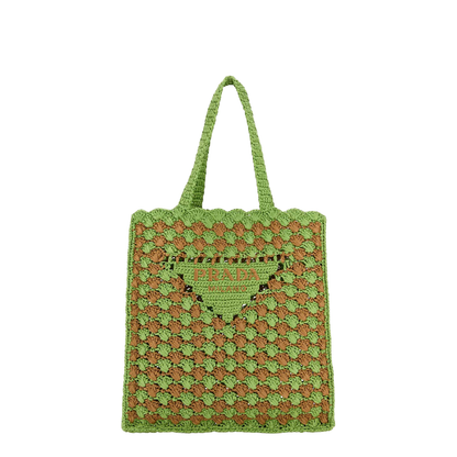 Two-tone raffia shopping bag - Image 1