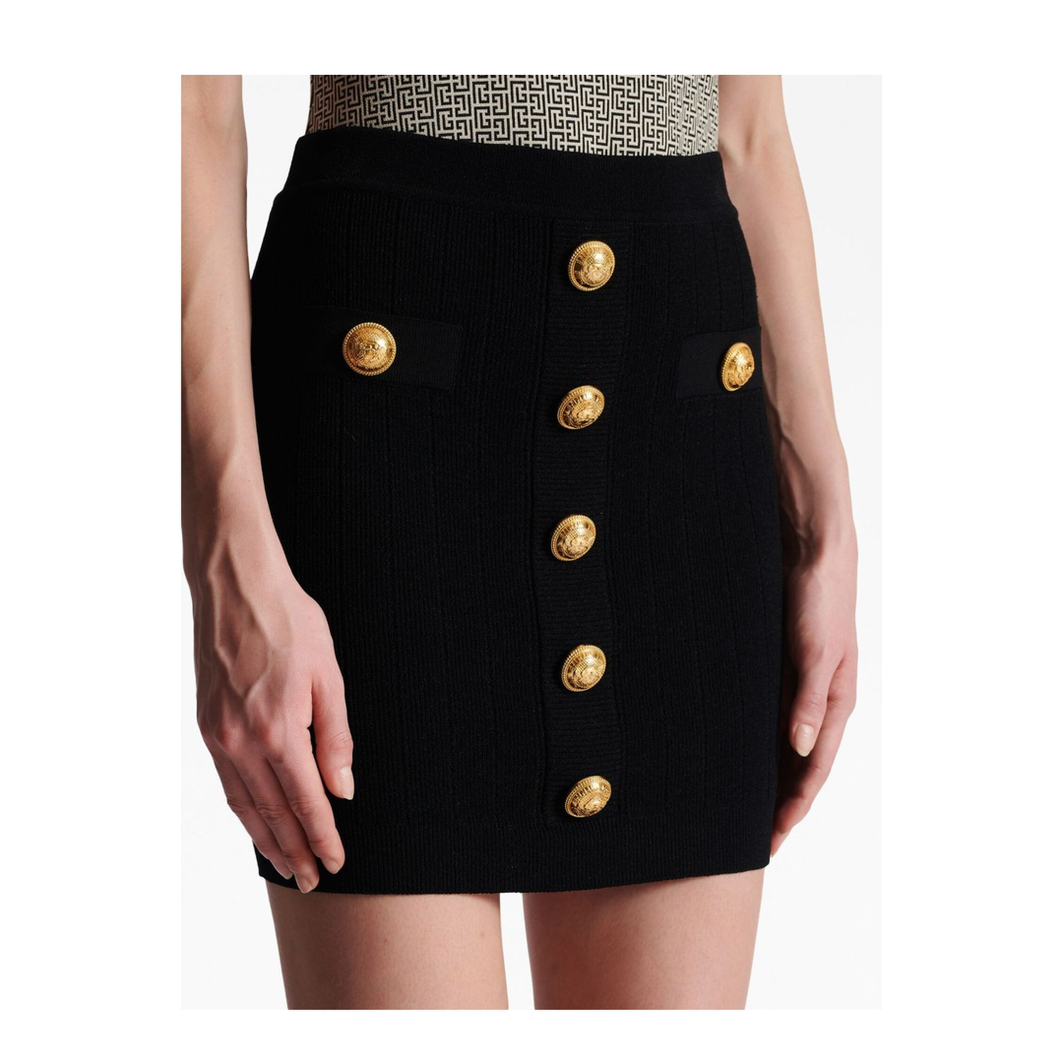 Knit Skirt with Buttons - Image 3