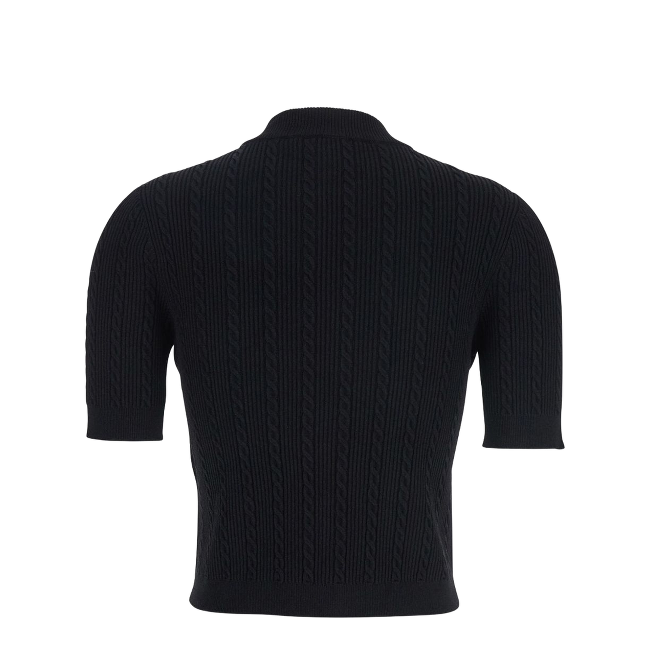 Black Cable Knit Cardigan - Image 2