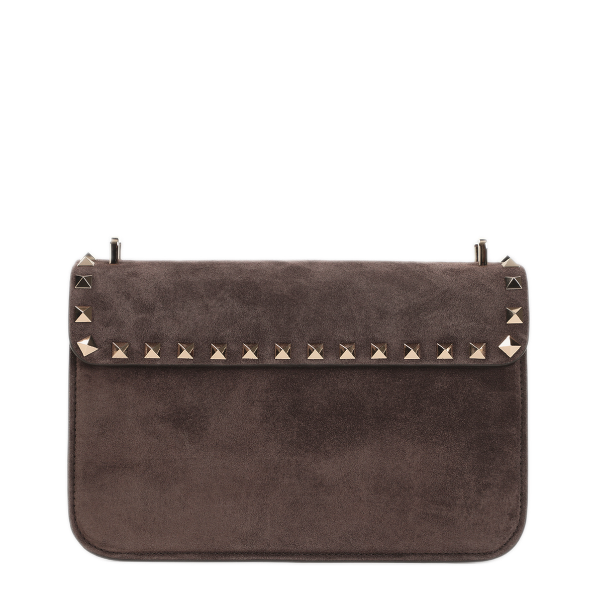 Rockstud Small Suede Crossbody - Ebony Brown - Image 4