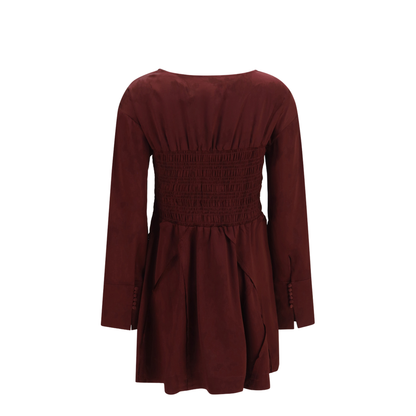 Long-sleeve Satin Mini Dress - Image 2