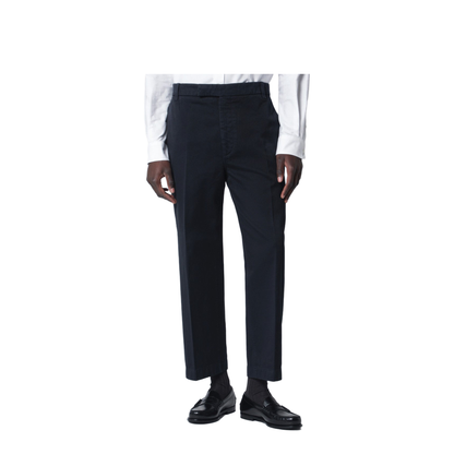 Navy Blue Cotton Trousers - Image 1