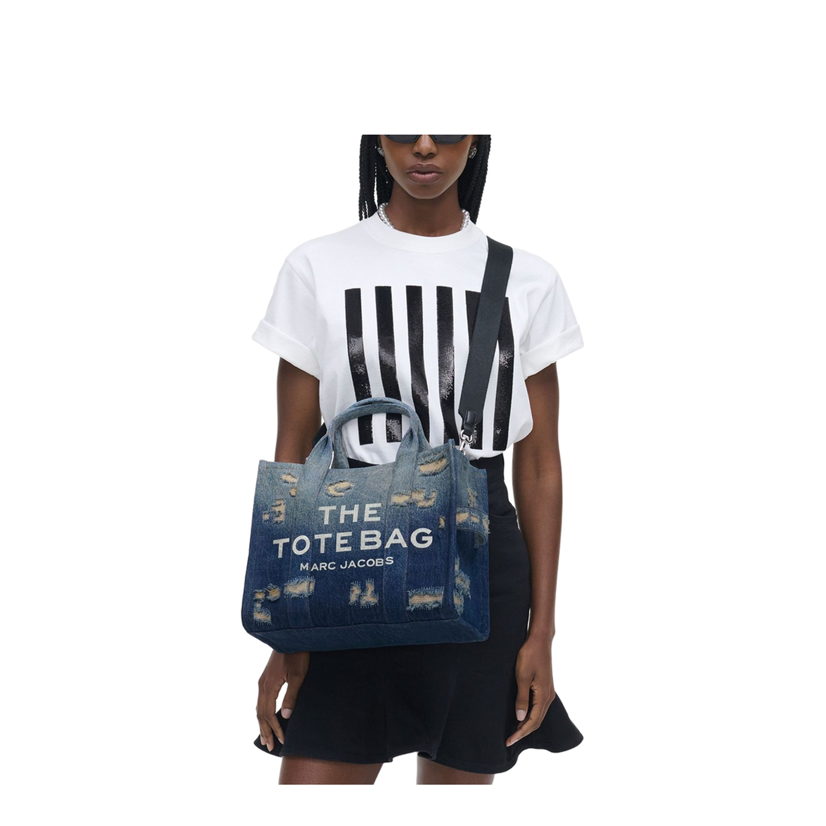 Denim Medium Rip And Repair Tote Bag - Image 7