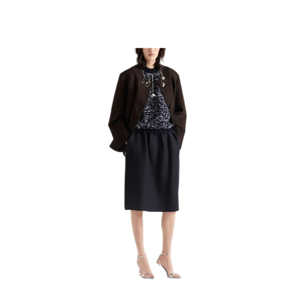 Chevron Wool Midi Skirt - Image 2