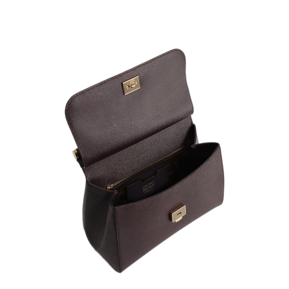 Sicily Large Calfskin Handbag - Bordeaux - Image 6