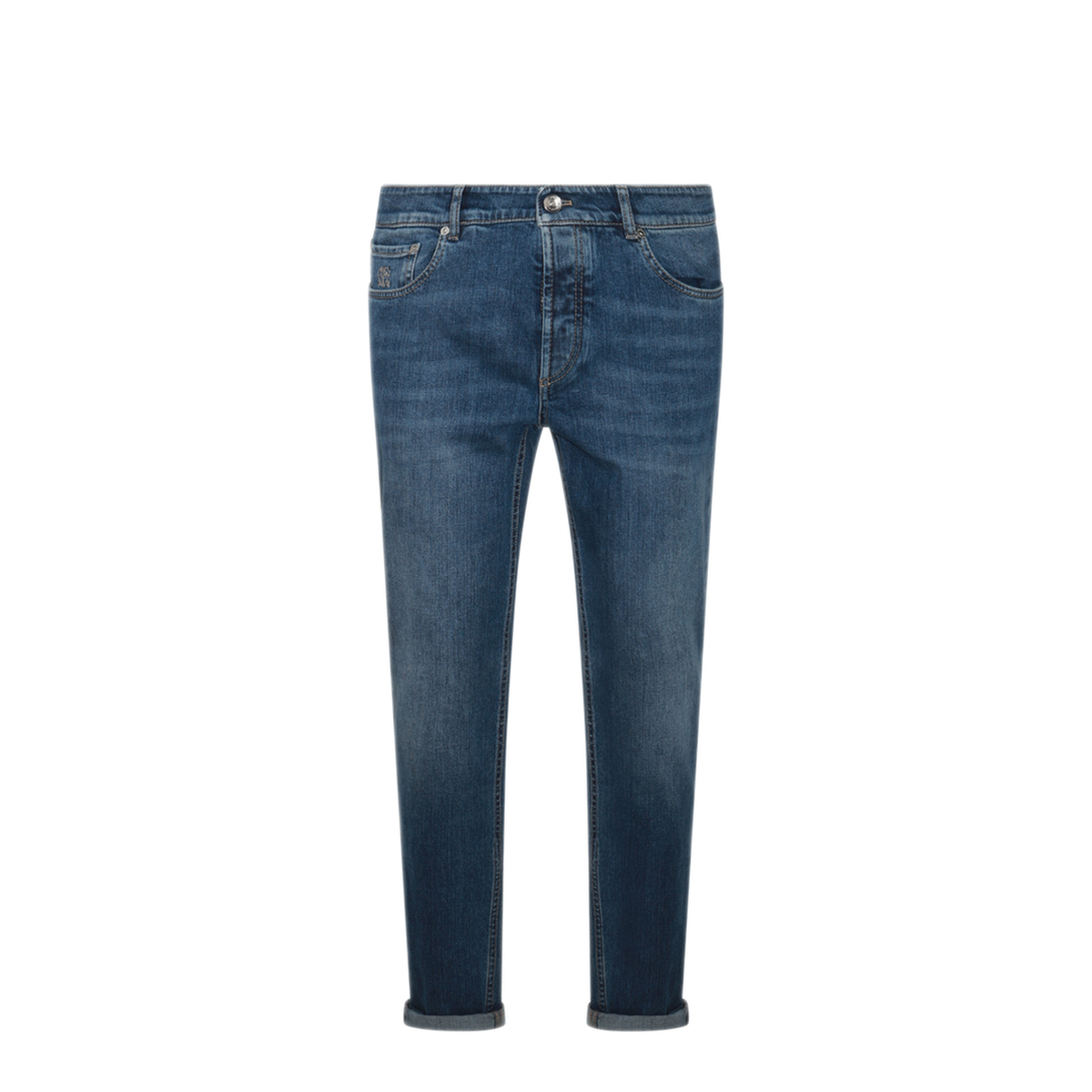 Logo Embroidery Stretch Jeans - Image 1