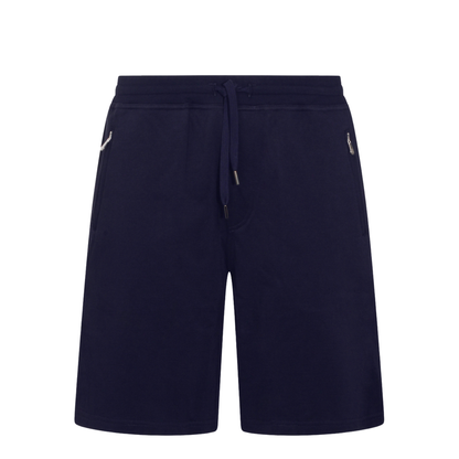 Techno Cotton Fleece Bermuda Shorts Navy Blue - Image 2