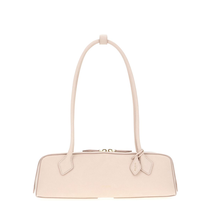 Le Teckel Medium Nubuck Shoulder Bag - Powder Pink - Image 1