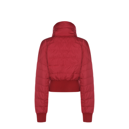 Cropped Down Jacket - Berry Red - Image 4