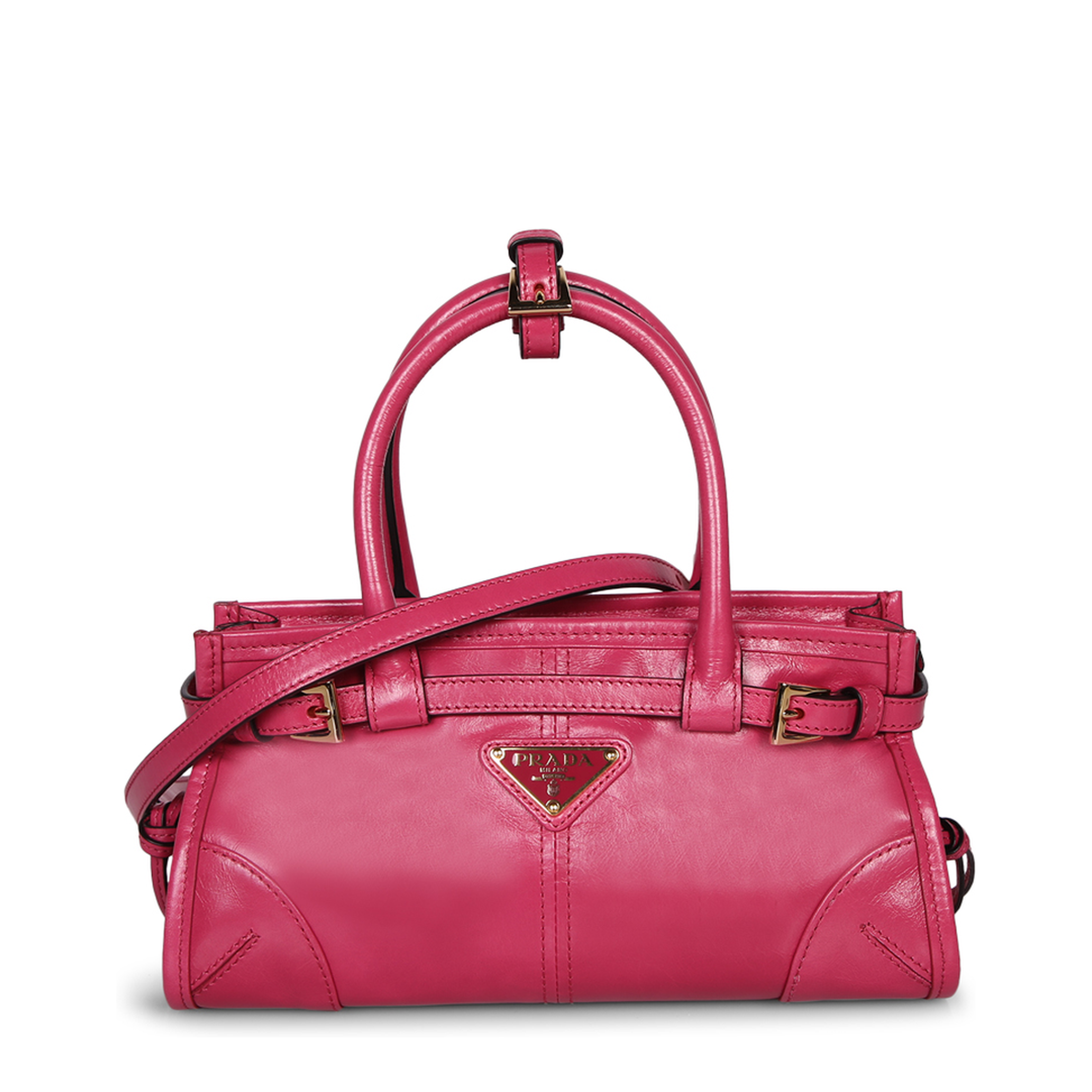 Fuchsia Leather Mini Handbag - Image 2