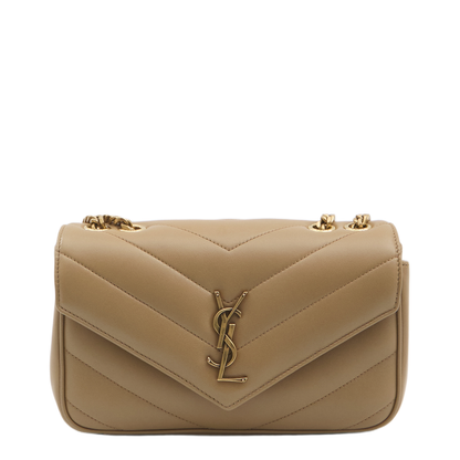 Loulou Small Matelassé Lambskin Crossbody Bag - Natural Tan - Image 1