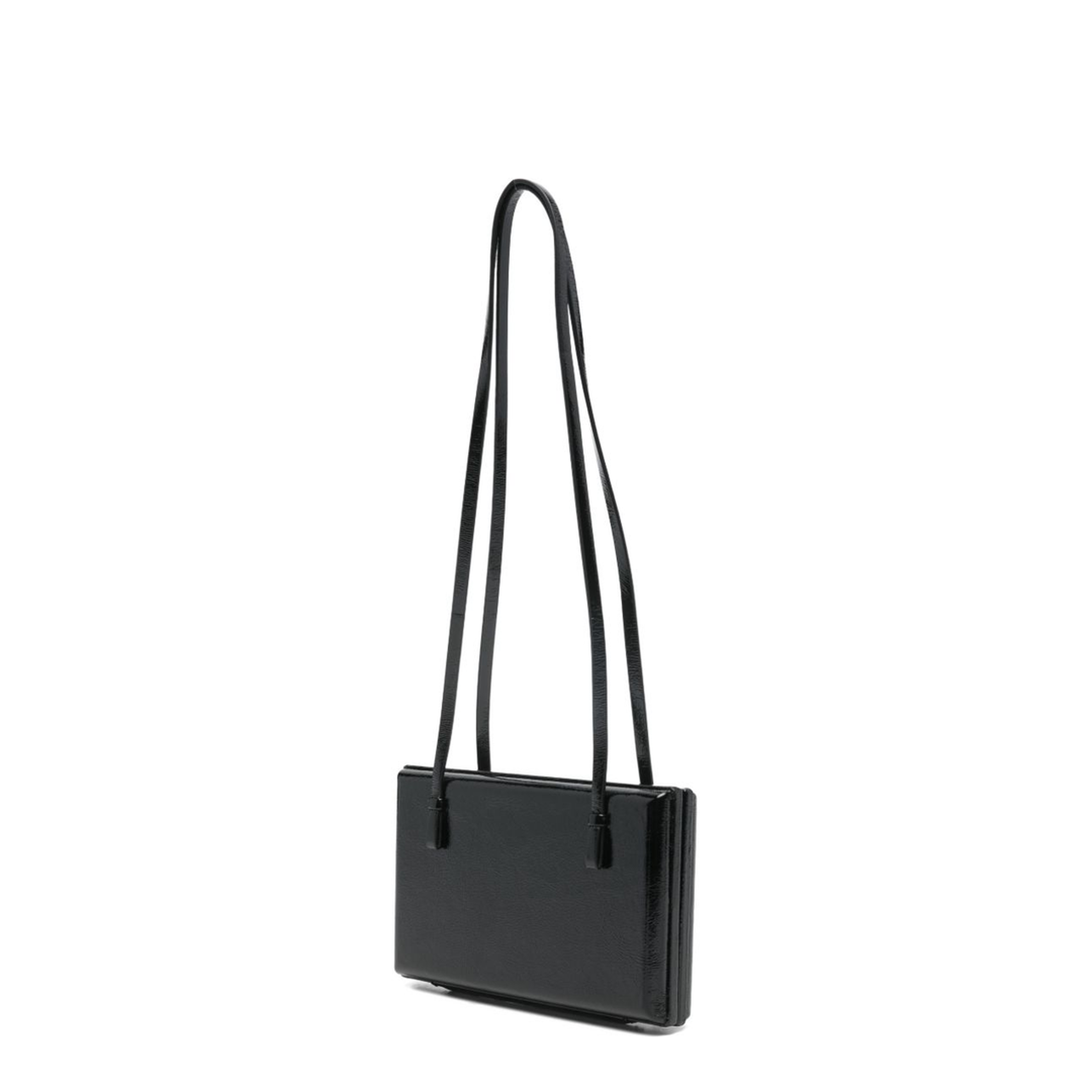 Cocktail Calf Leather Naplak Shoulder Bag - Black - Image 5