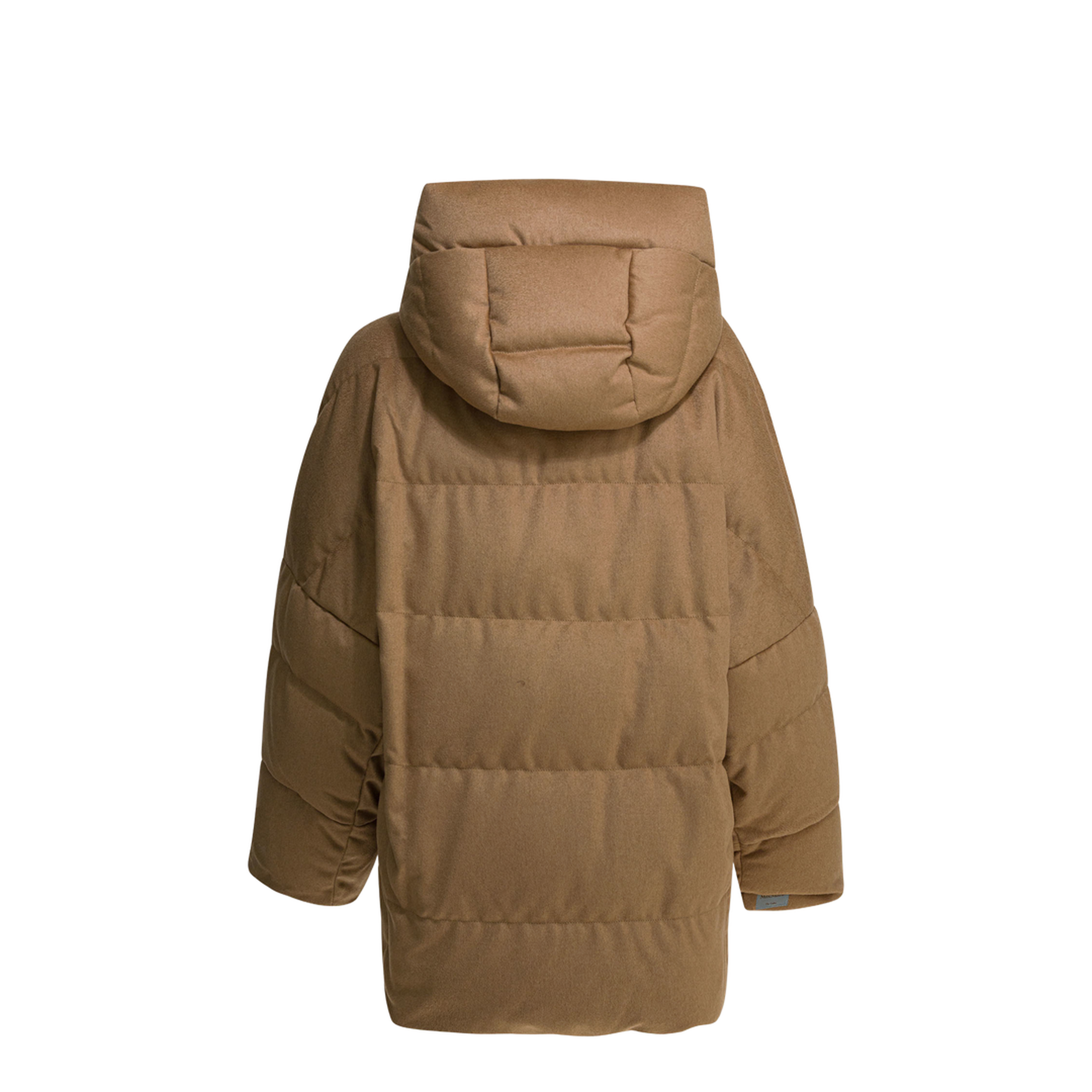 Short Down Jacket In Camel Wool - Image 3