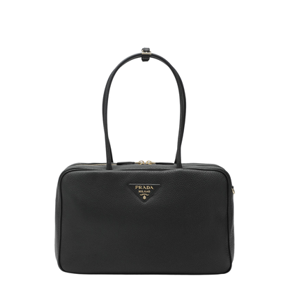 Large Leather Duffle Bag - Black - Image 1