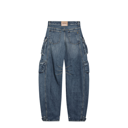 Fern Washed Blue Cargo Trousers - Image 2