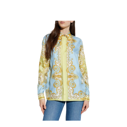 Baroque-Printed Silk Shirt - Image 3