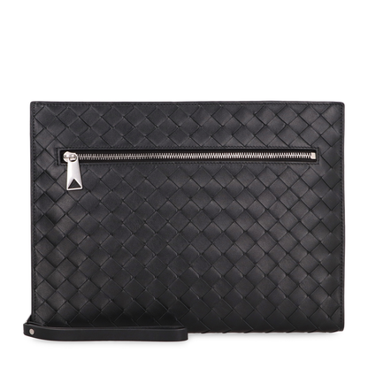 Intrecciato Leather Document Case - Black - Image 4