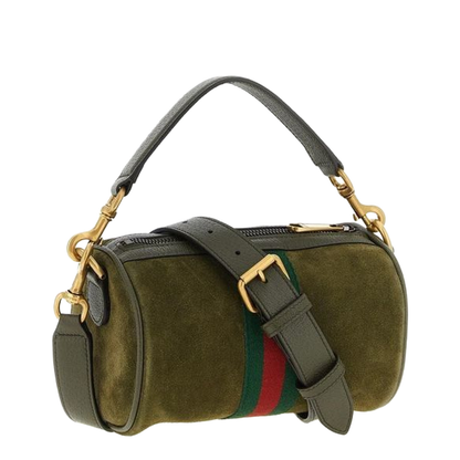 Ophidia Mini Shoulder Bag Suede Dark Green - Image 2