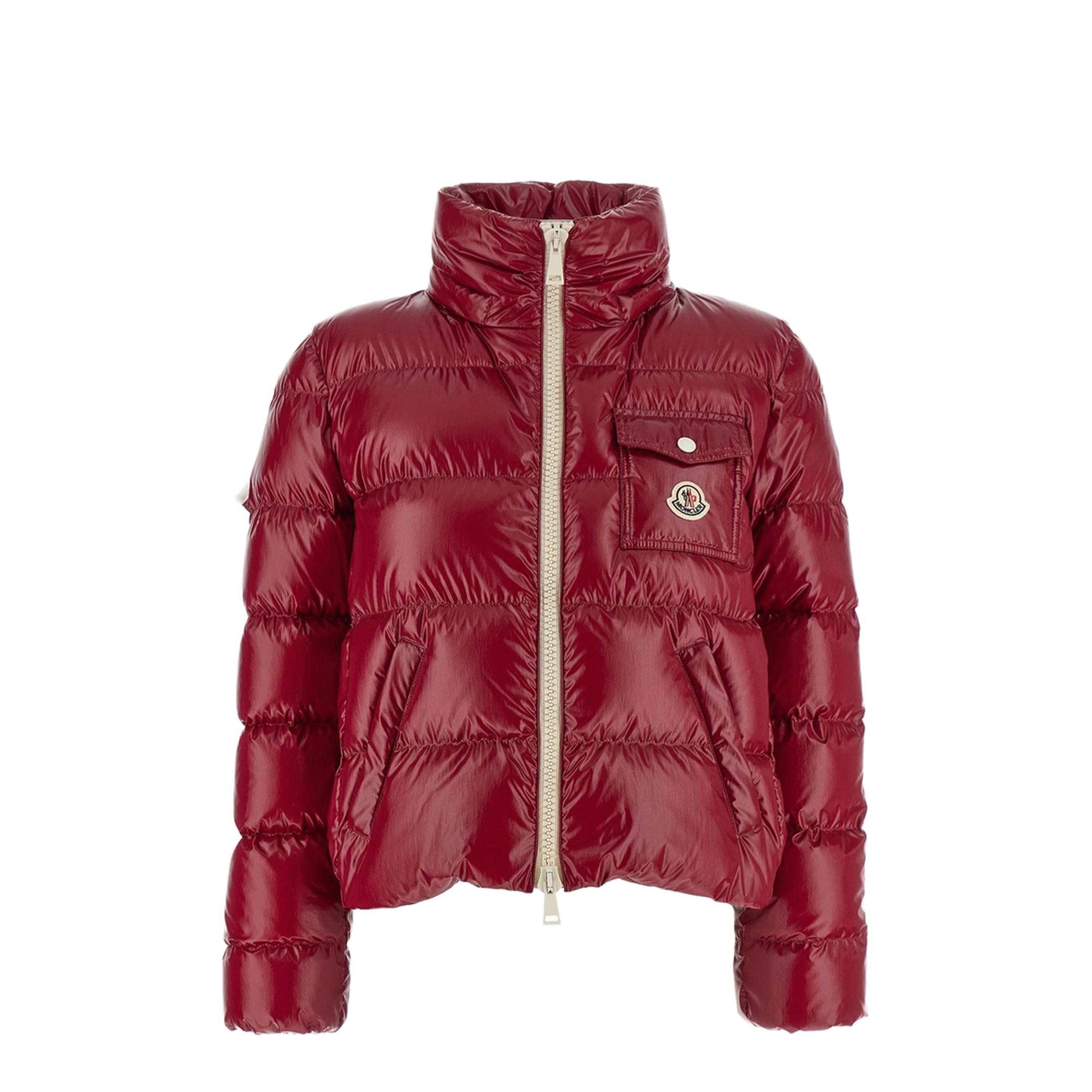 Cherry Pink Andro Hooded Short Down Jacket - Image 1