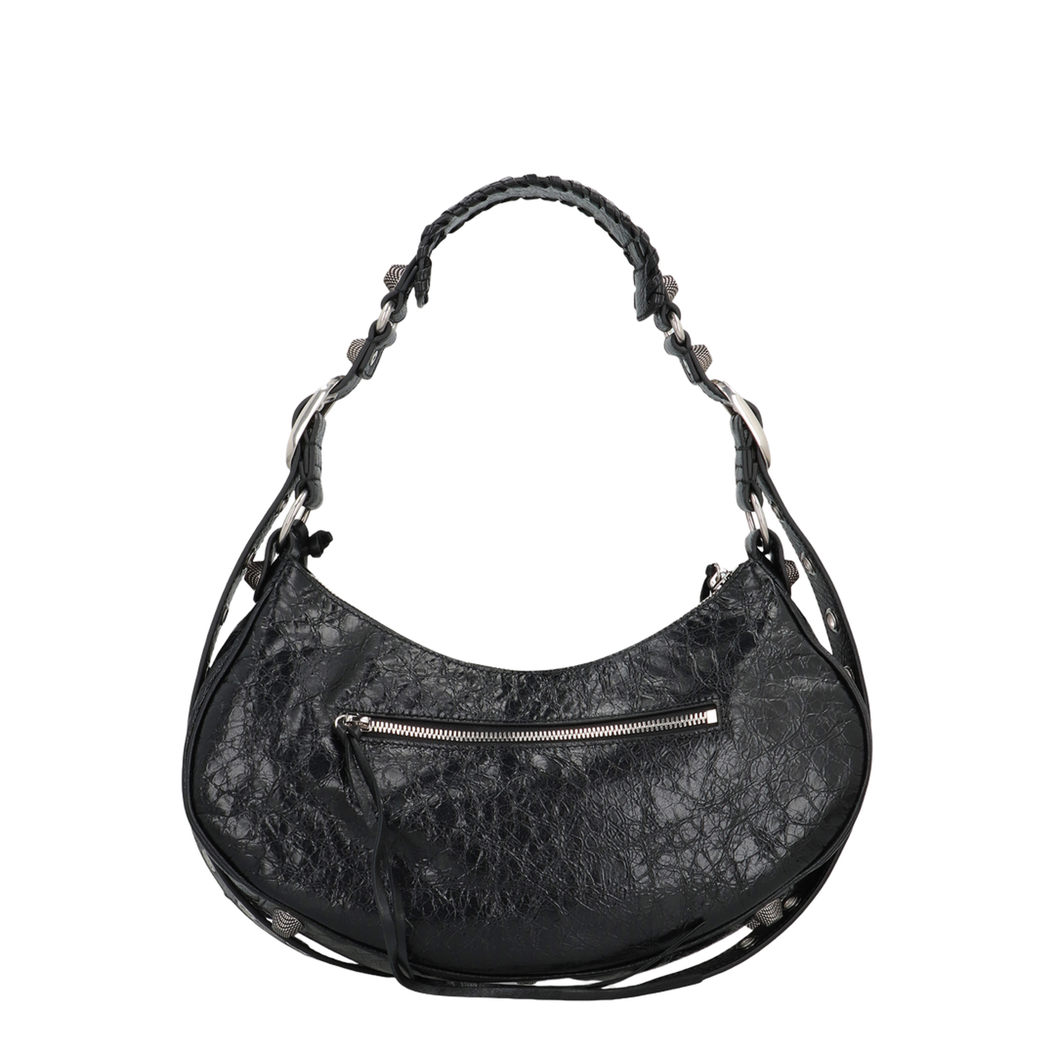 Le Cagole Small Arena Lambskin Shoulder Bag - Black - Image 4