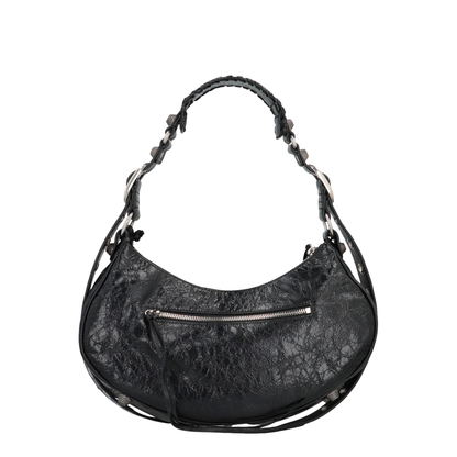 Le Cagole Small Arena Lambskin Shoulder Bag - Black - Image 4