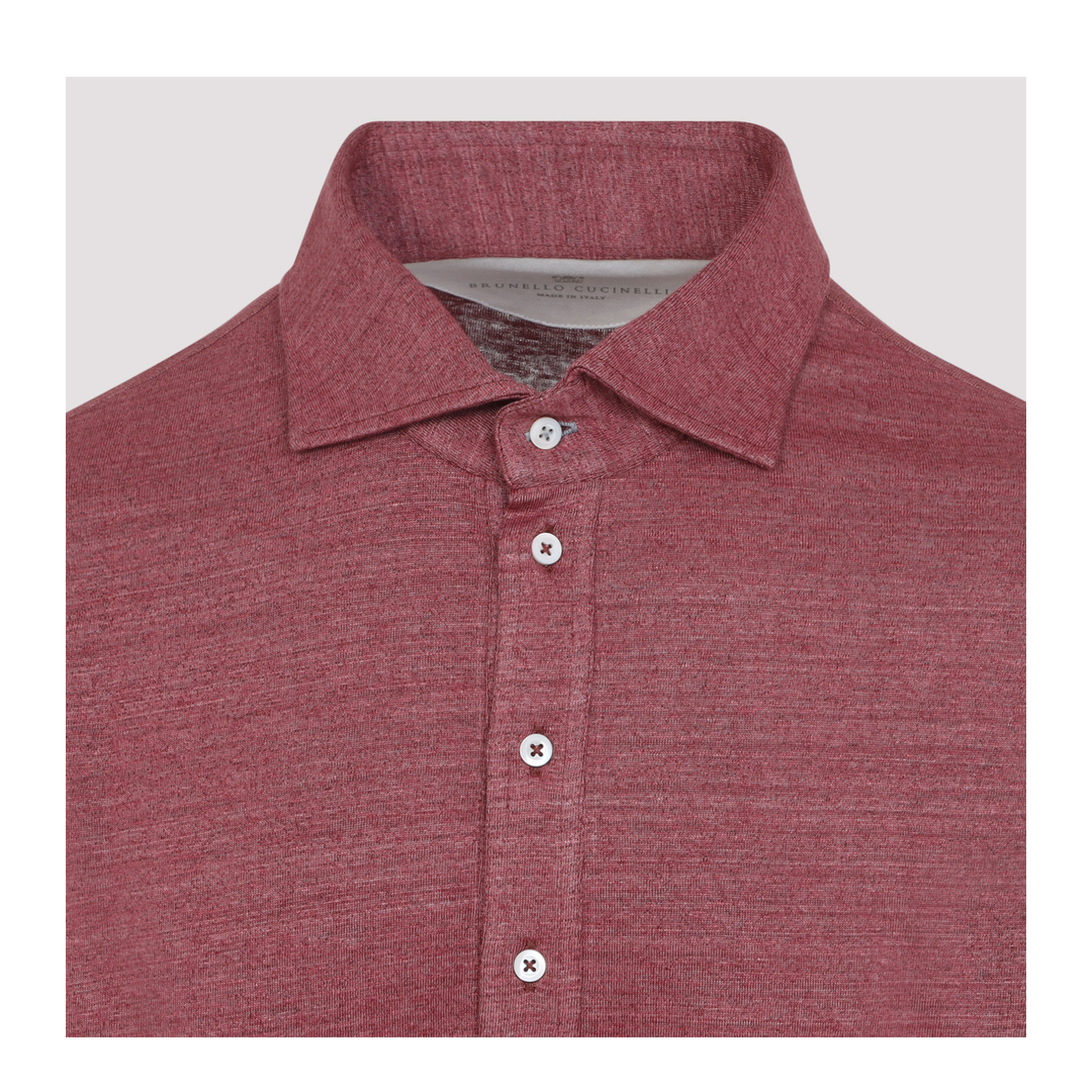 Long-sleeve Polo in Mélange Linen and Cotton Jersey - Image 5