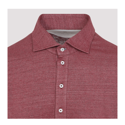 Long-sleeve Polo in Mélange Linen and Cotton Jersey - Image 5