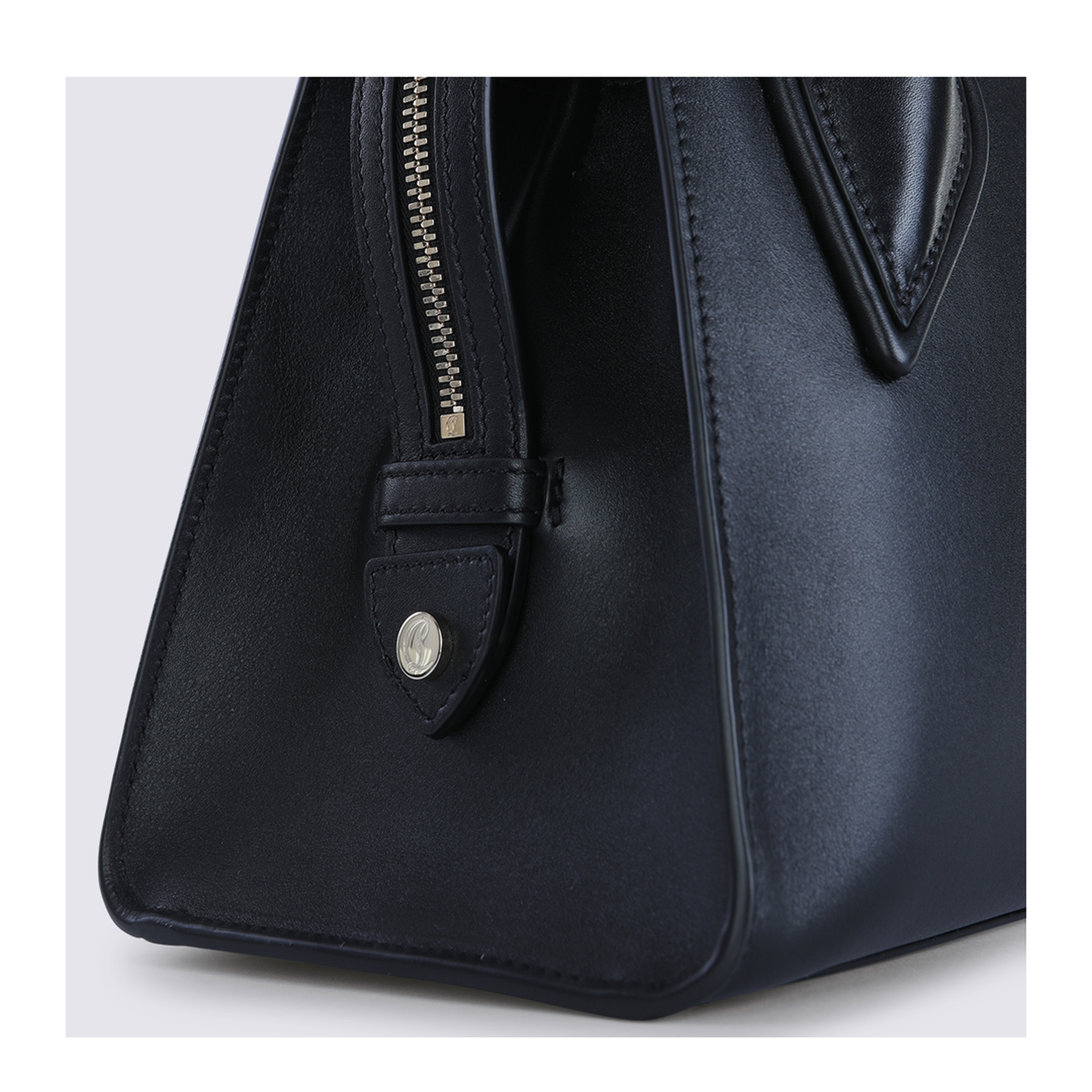 Venus Medium Calf Leather Shoulder Bag - Black - Image 7