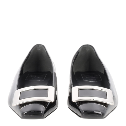 Black Patent Leather Low Block Heel - Image 1