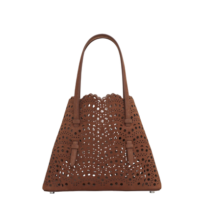 Mina 25 Medium Nubuck Tote Bag - Terracotta Brown - Image 1