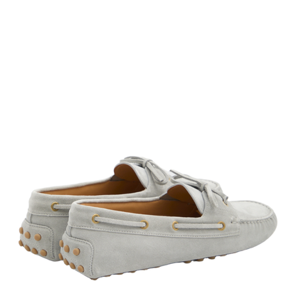 Light Blue Loafers With Almond Toe And Laces - Image 3