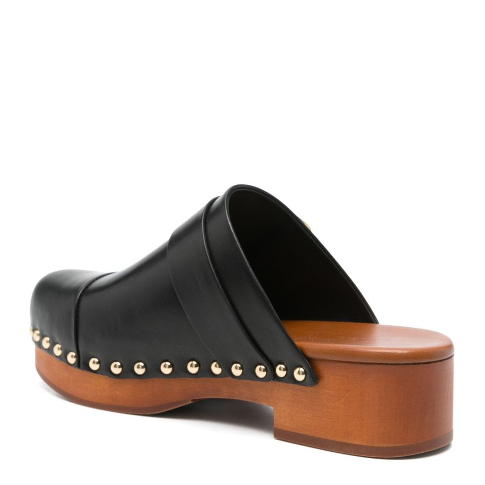 Black Slip-On Clog with Decorative Buckle Detail - Image 2