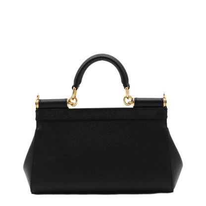 Sicily Small Calf Leather Top-Handle Bag - Nero - Image 5