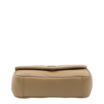Loulou Small Matelassé Lambskin Crossbody Bag - Natural Tan - Image 3