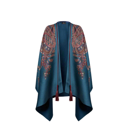 Wool Cashmere Jacquard Cape - Image 1