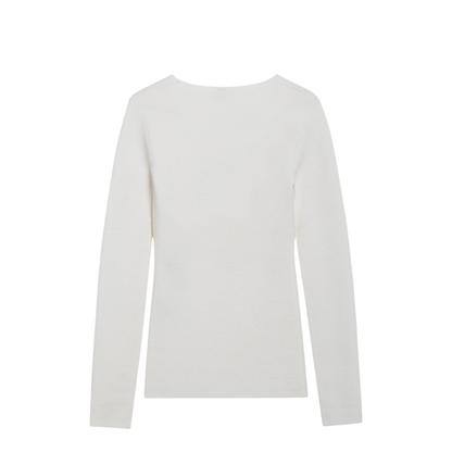 Ecru Wool-Blend Knit Top - Image 2