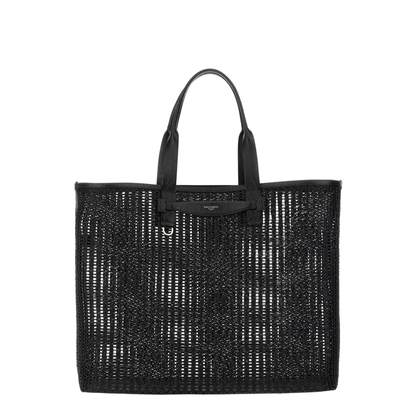Adamo Calfskin Shopper Tote - Black - Image 1