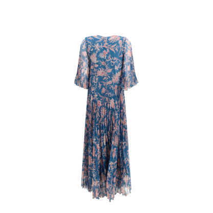 Maxi Pleated Dress with Flared Sleeves - Image 2