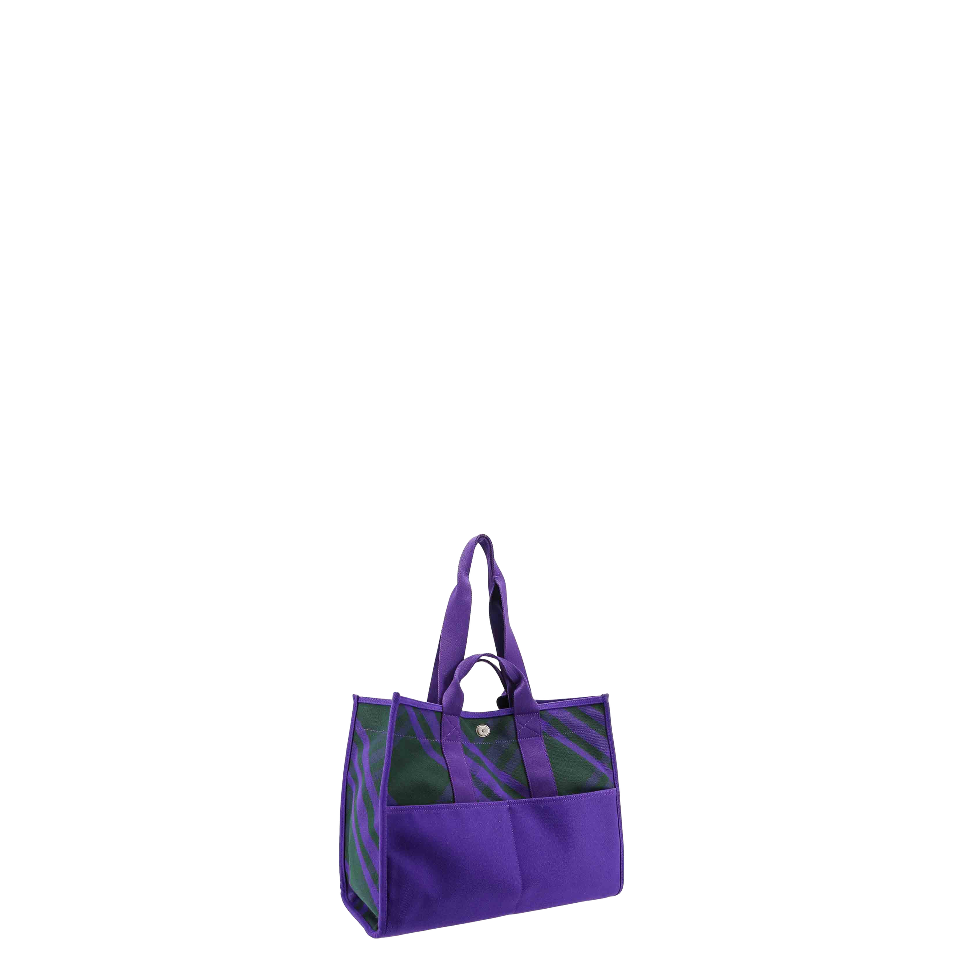 Canvas Shoulder Bag Check Motif - Image 4