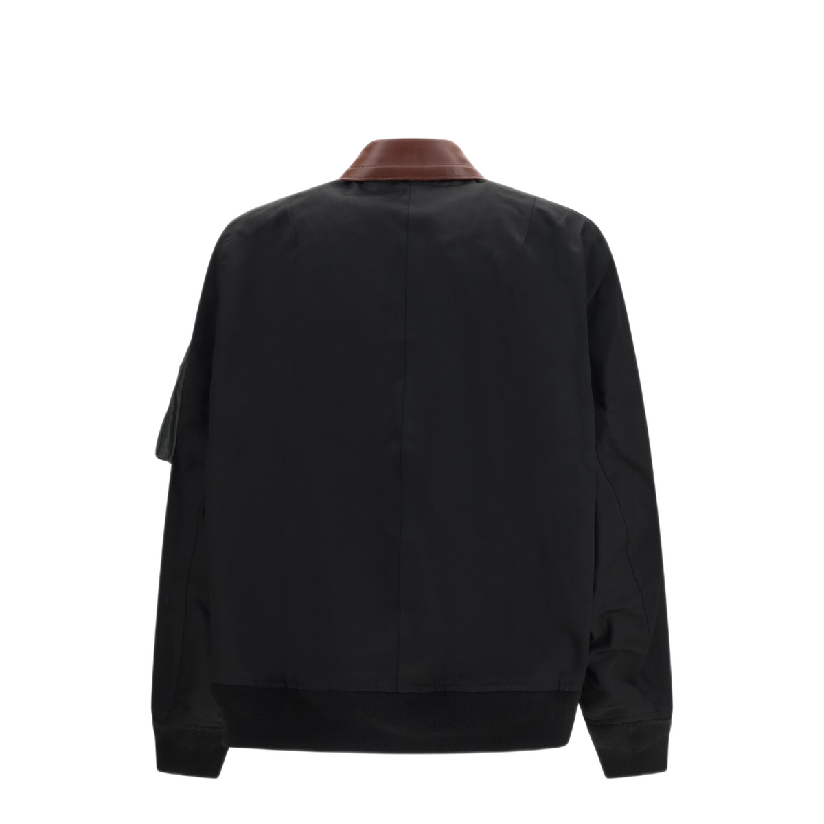 Cotton Bomber Jacket With Leather Details - Image 2