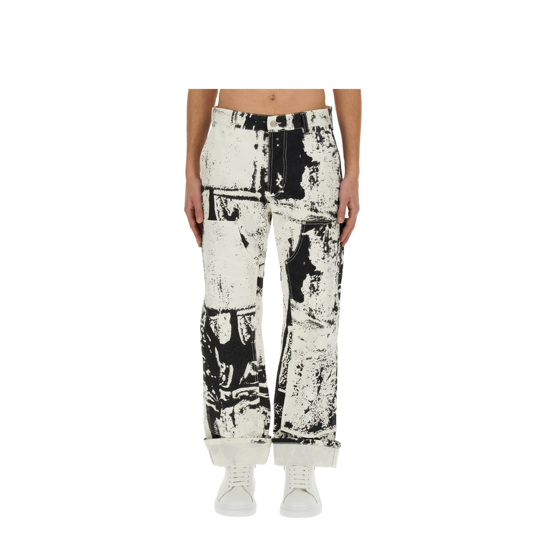 Cropped Jeans with Print - Image 1