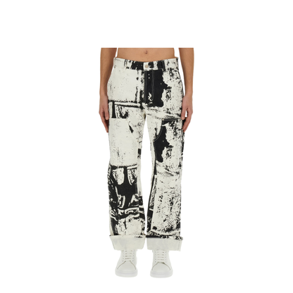 Cropped Jeans with Print - Image 1